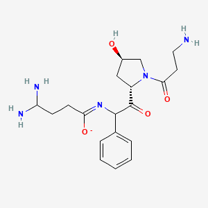 BETA-ALANYL HYDROXYPROLYLDIAMINOBUTYROYL BENZYLAMIDE 분자 구조