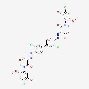 Butanamide, 2,2'-[(3,3'-dichloro[1,1'-biphenyl]-4,4'-diyl)bis(azo)]bis[N-(4-chloro-2,5-dimethoxyphenyl)-3-oxo- 분자 구조