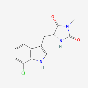 CHLOROINDOLYLMETHYL METHYLHYDANTOIN 분자 구조