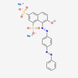 1,3-Naphthalenedisulfonic acid, 7-hydroxy-8-[[4-(phenylazo)phenyl]azo]-, disodium salt 분자 구조