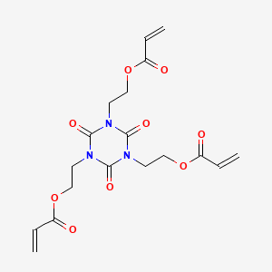 2-Propenoic acid, [2,4,6-trioxo-1,3,5-triazine-1,3,5(2H,4H,6H)-triyl]tri-2,1-ethanediyl ester 분자 구조