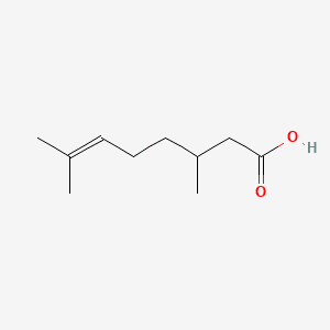 6-Octenoic acid, 3,7-dimethyl- 분자 구조