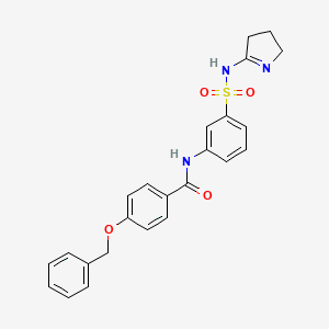 DIHYDROPYRROLYLAMINOSULFONYLPHENYL BENZYLOXYBENZAMIDE 분자 구조