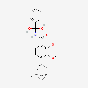 DIHYDROXYBENZYL ADAMANTANYLDIMETHOXYBENZAMIDE 분자 구조