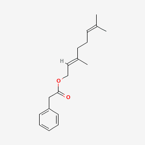 Benzeneacetic acid, 3,7-dimethyl-2,6-octadienyl ester, (E)- 분자 구조