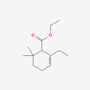 2-Cyclohexene-1-carboxylic acid, 2-ethyl-6,6-dimethyl-, ethyl ester 분자 구조