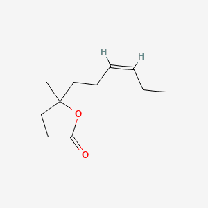 2(3H)-Furanone, 5-(3-hexenyl)dihydro-5-methyl-, (Z)- 분자 구조