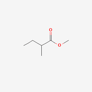 Butanoic acid, 2-methyl-, methyl ester 분자 구조