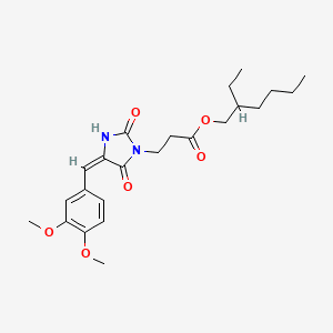 ETHYLHEXYL DIMETHOXYBENZYLIDENE DIOXOIMIDAZOLIDINE PROPIONATE 분자 구조