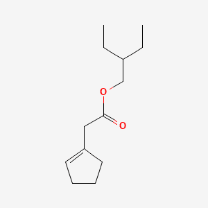 1-Cyclopentene-1-acetic acid, 2-ethylbutyl ester 분자 구조