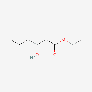 Hexanoic acid, 3-hydroxy-, ethyl ester 분자 구조