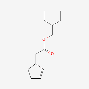 2-ETHYLBUTYL CYCLOPENT-2-ENEACETATE 분자 구조