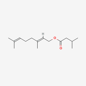 Butanoic acid, 3-methyl-, 3,7-dimethyl-2,6-octadienyl ester, (E)- 분자 구조