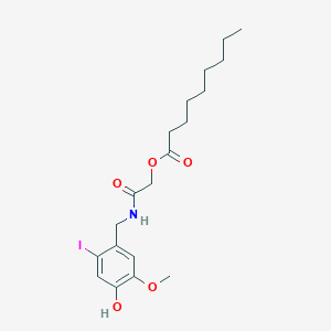 HYDROXYMETHOXYIODOBENZYL GLYCOLAMIDE PELARGONATE 분자 구조