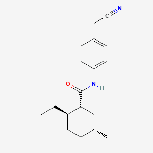 Cyclohexanecarboxamide, N-[4-(cyanomethyl)phenyl]-5-methyl-2-(1-methylethyl)- 분자 구조
