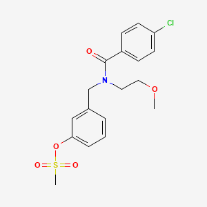 MESYLOXYBENZYL METHOXYETHYL CHLOROBENZAMIDE 분자 구조