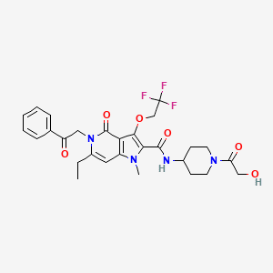 PHENACYL HYDROXYACETYLPIPERIDINYL METHYLETHYLTRIFLUOROETHOXY PYRROLOPYRIDINONECARBOXAMIDE 분자 구조