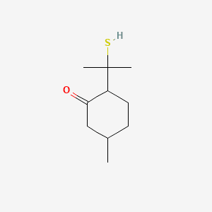 Cyclohexanone, 2-(1-mercapto-1-methylethyl)-5-methyl- 분자 구조