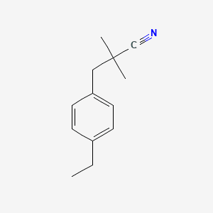 Benzenepropanenitrile, 4-ethyl-.alpha.,.alpha.-dimethyl- 분자 구조