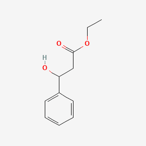 Benzenepropanoic acid, .beta.-hydroxy-, ethyl ester 분자 구조