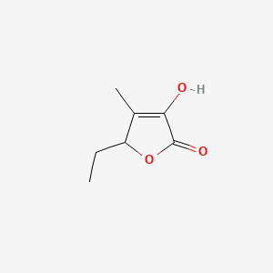 2(5H)-Furanone, 5-ethyl-3-hydroxy-4-methyl- 분자 구조