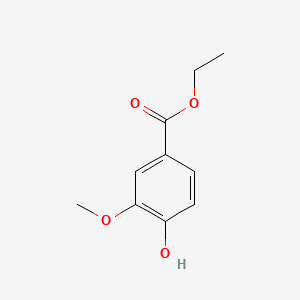 Benzoic acid, 4-hydroxy-3-methoxy-, ethyl ester 분자 구조