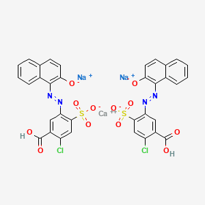 Benzoic acid, 2-chloro-5-[(2-hydroxy-1-naphthalenyl)azo]-4-sulfo-, calcium sodium salt (2:1:2) 분자 구조