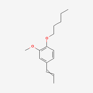 Benzene, 2-methoxy-1-(pentyloxy)-4-(1-propenyl)- 분자 구조