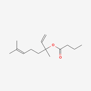 Butanoic acid, 1-ethenyl-1,5-dimethyl-4-hexenyl ester 분자 구조