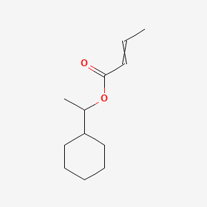 2-Butenoic acid, 1-cyclohexylethyl ester 분자 구조