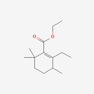 ETHYL ETHYLTRIMETHYLCYCLOHEXENECARBOXYLATE 분자 구조