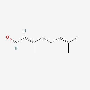 2,6-Octadienal, 3,7-dimethyl-, (2E)- 분자 구조