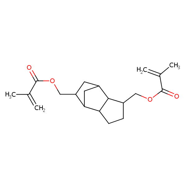 2-Propenoic acid, 2-methyl-, (octahydro-4,7-methano-1H-indenediyl)bis(methylene) ester 분자 구조