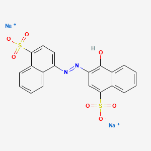 1-Naphthalenesulfonic acid, 4-hydroxy-3-[(4-sulfo-1-naphthalenyl)azo]-, disodium salt 분자 구조