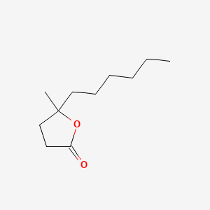 2(3H)-Furanone, 5-hexyldihydro-5-methyl- 분자 구조
