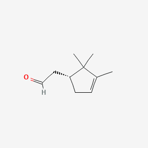 3-Cyclopentene-1-acetaldehyde, 2,2,3-trimethyl-, (R)- 분자 구조