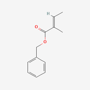 2-Butenoic acid, 2-methyl-, phenylmethyl ester, (E)- 분자 구조