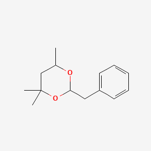 1,3-Dioxane, 4,4,6-trimethyl-2-(phenylmethyl)- 분자 구조