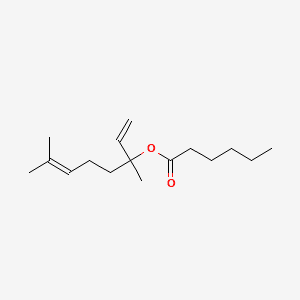Hexanoic acid, 1-ethenyl-1,5-dimethyl-4-hexenyl ester 분자 구조
