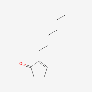 2-Cyclopenten-1-one, 2-hexyl- 분자 구조