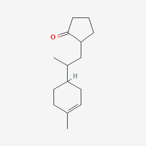 Cyclopentanone, 2-[2-(4-methyl-3-cyclohexen-1-yl)propyl]- 분자 구조
