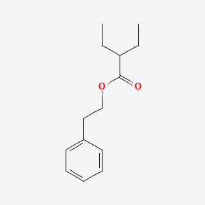 Butanoic acid, 2-ethyl-, 2-phenylethyl ester 분자 구조