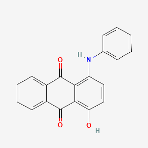 9,10-Anthracenedione, 1-hydroxy-4-(phenylamino)- 분자 구조