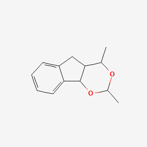 Indeno[1,2-d]-1,3-dioxin, 4,4a,5,9b-tetrahydro-2,4-dimethyl- 분자 구조