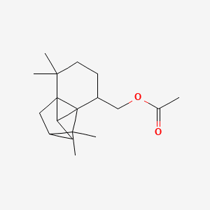2,3b-Methano-3bH-cyclopenta[1,3]cyclopropa[1,2]benzene-4-methanol, octahydro-7,7,8,8-tetramethyl-, acetate 분자 구조