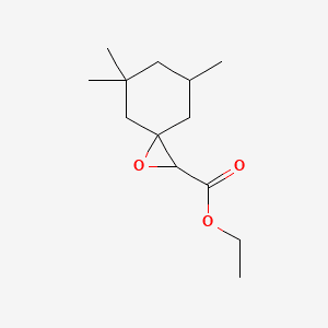 1-Oxaspiro[2.5]octane-2-carboxylic acid, 5,5,7-trimethyl-, ethyl ester 분자 구조