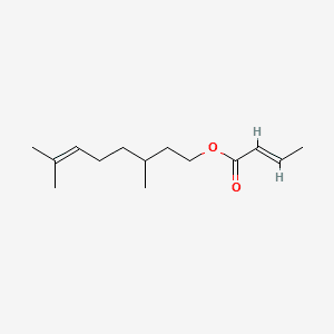 2-Butenoic acid, 3,7-dimethyl-6-octenyl ester 분자 구조