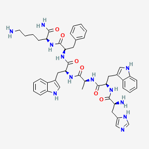 HISTIDYL D-TRYPTOPHANYL DIPEPTIDE-29 D-PHENYLALANYL LYSINAMIDE 분자 구조