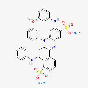 Benzo[a]phenazinium, 9-[(3-methoxyphenyl)amino]-7-phenyl-5-(phenylamino)-4,10-disulfo-, hydroxide, inner salt, monosodium salt 분자 구조