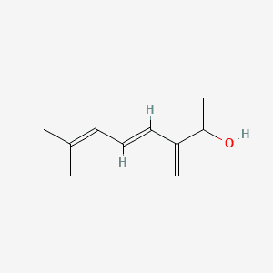 4,6-Octadien-2-ol, 7-methyl-3-methylene-, (E)- 분자 구조